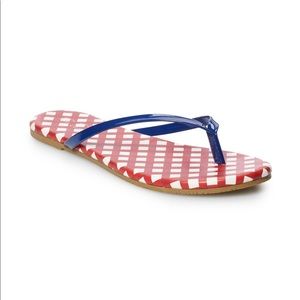 LC by Lauren Conrad Red Plaid Honey Thong Flipflop